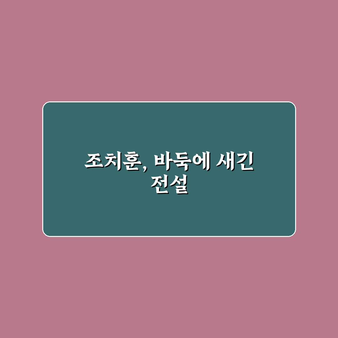 조치훈 프로 바둑 전략과 초보 팁 정리
