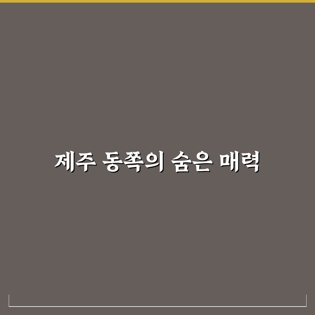 제주도 동쪽 가볼만한 곳 추천과 여행 꿀팁 정리