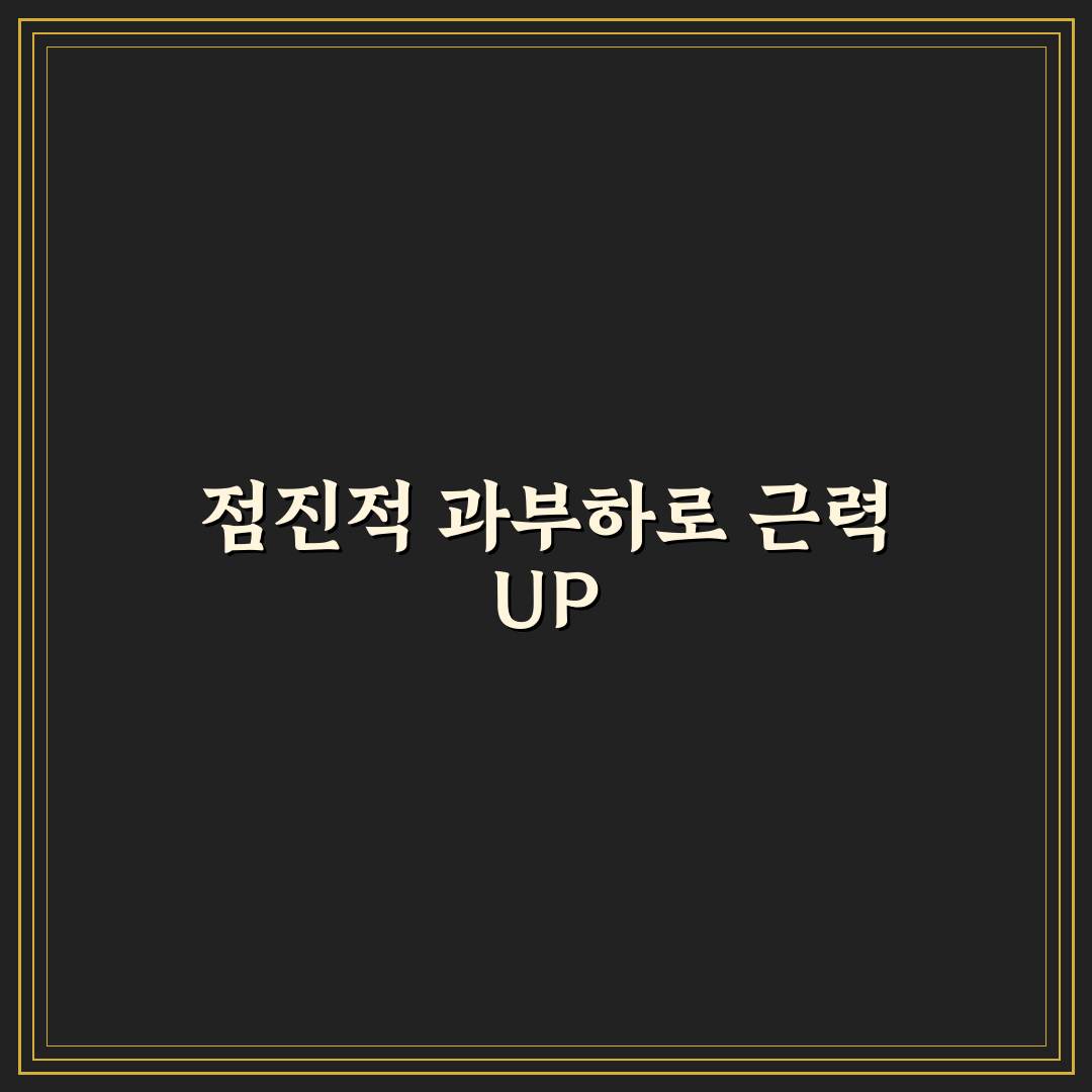 웨이트 트레이닝 점진적 과부하 적용법 핵심 팁 정리