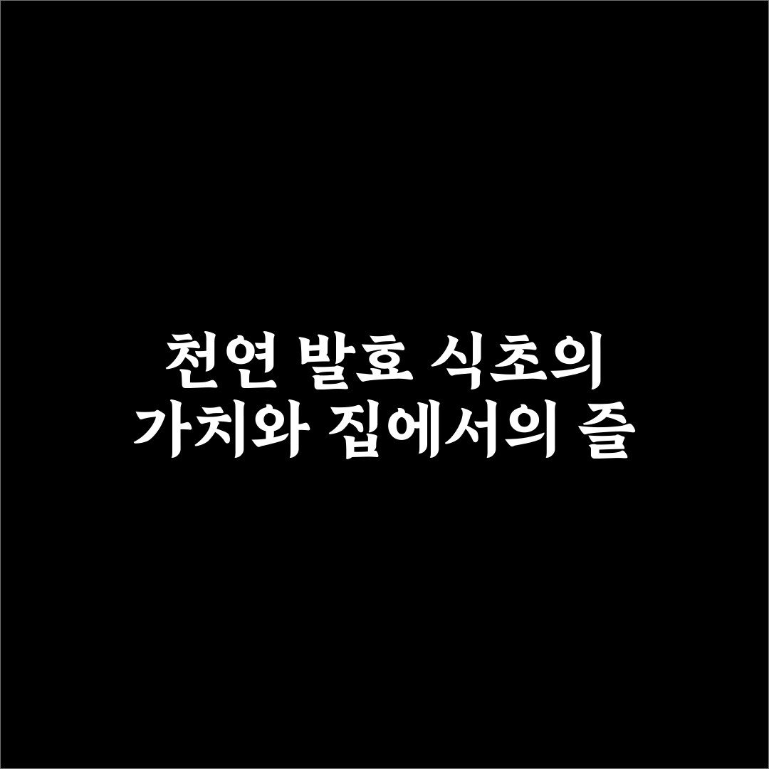 천연 발효 식초 집에서 만드는 전체 과정 꿀팁 알려드려요