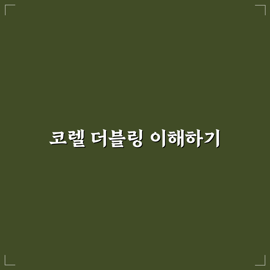 코렐 더블링 사용법과 핵심 팁 정리