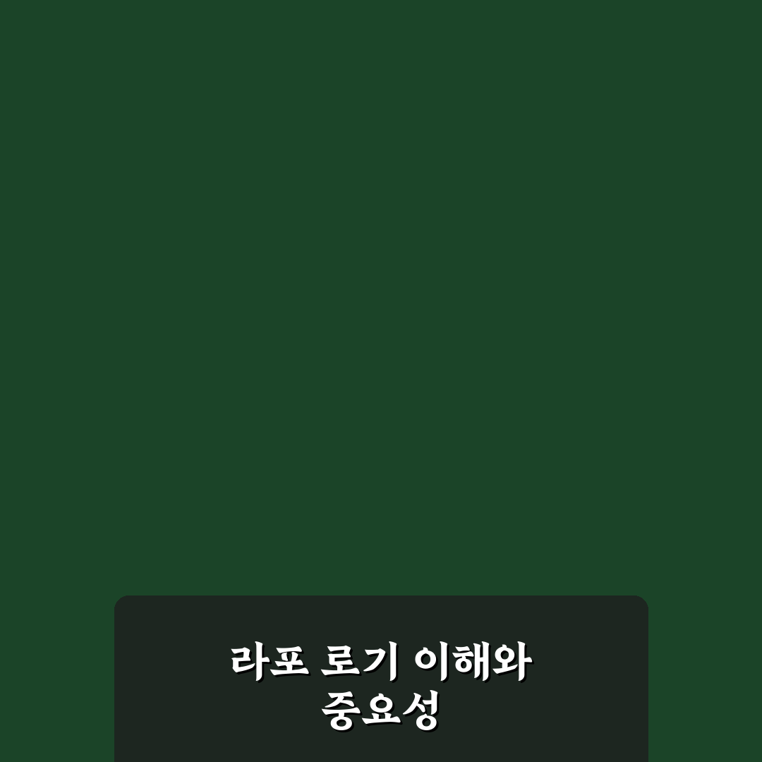라포 로기 이해와 활용법 꿀팁 공유하기