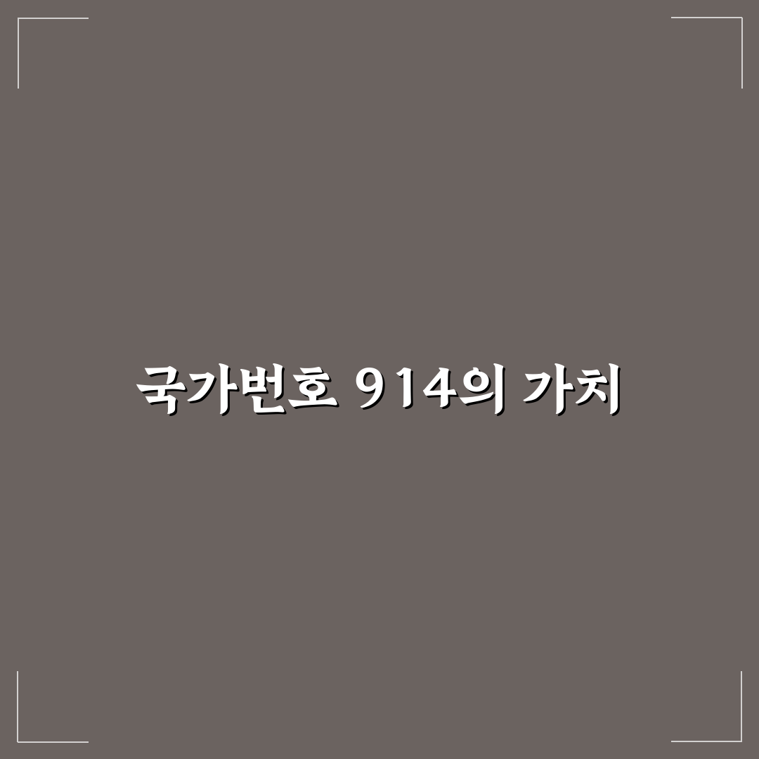 국가번호 914의 의미와 활용 방법 정리