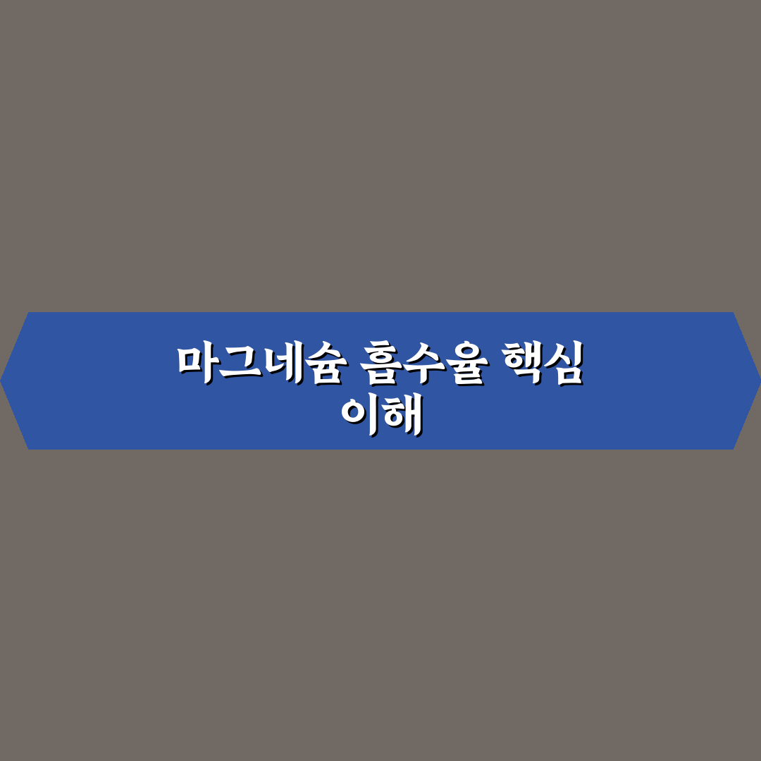 마그네슘 형태별 흡수율 차이와 효과 쉽게 정리해드려요