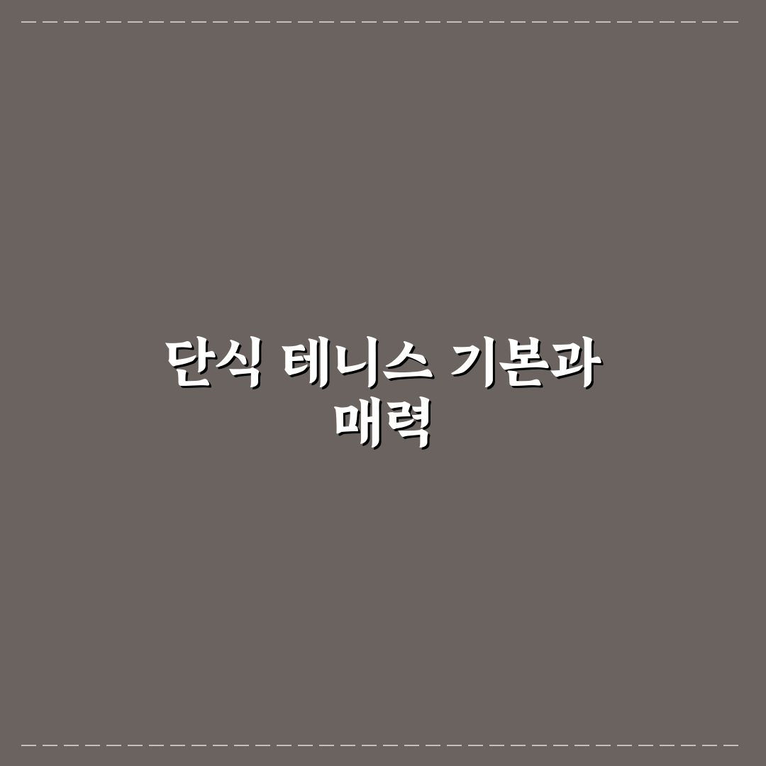 단식 테니스 매니아 초보자를 위한 기본 팁 공유