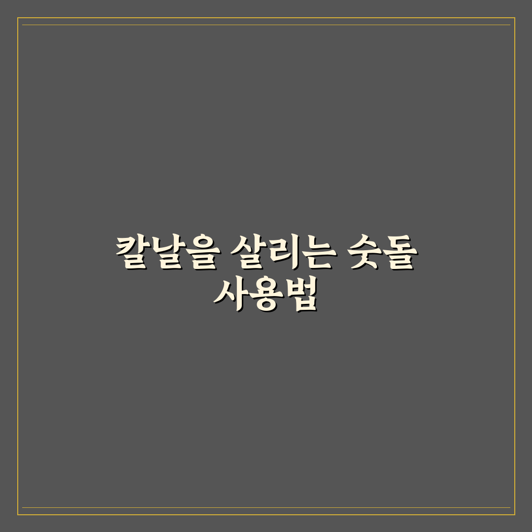 주방 칼 연마용 숫돌 올바른 사용법과 꿀팁 정리
