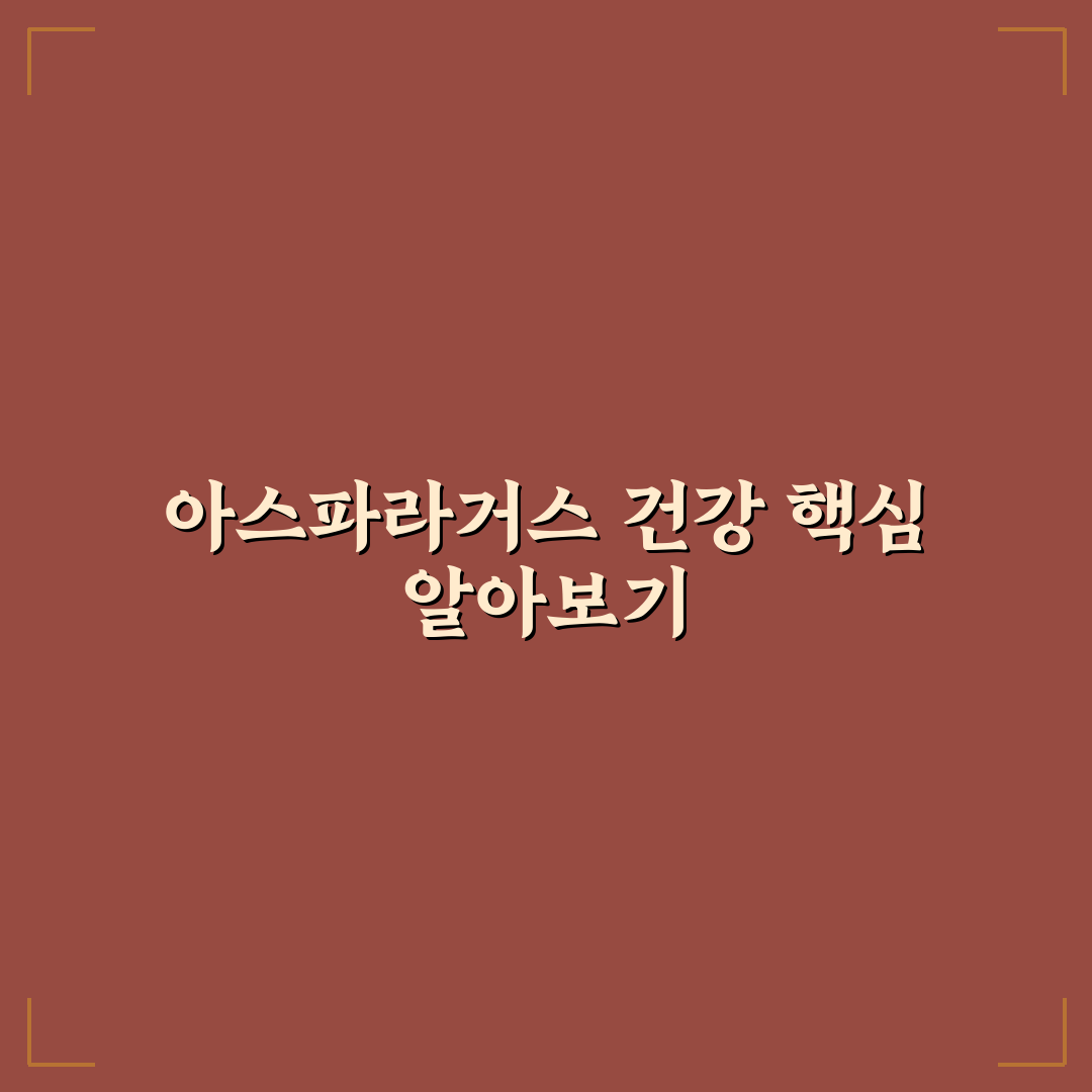 아스파라거스 효능 먹는법과 꿀팁 초보자도 쉽게 배우기