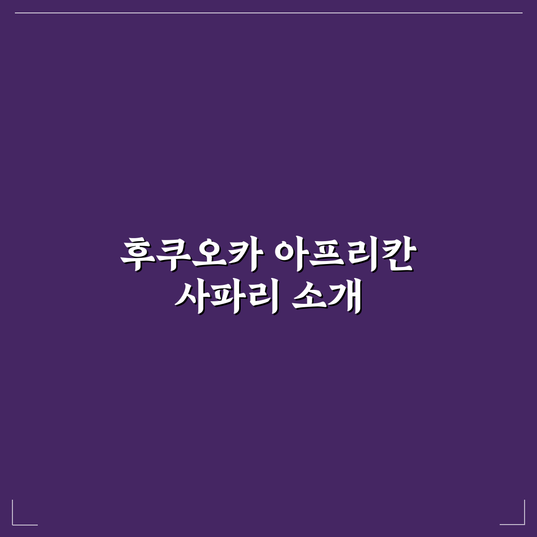 후쿠오카 아프리칸 사파리 방문 전 꼭 알아야 할 꿀팁