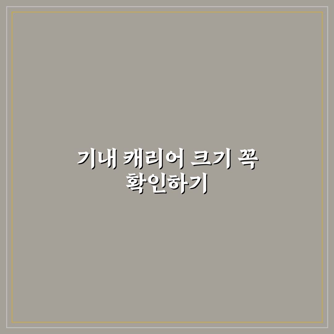 기내 반입 캐리어 사이즈 규정과 꿀팁 쉽게 정리하기