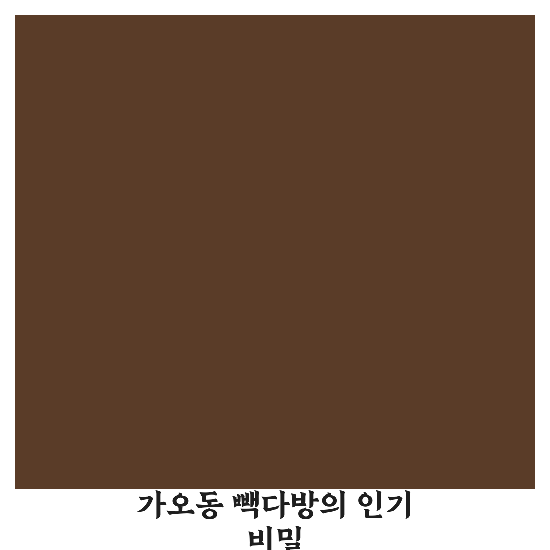 가오동 빽다방 이용 꿀팁과 메뉴 후기 공유
