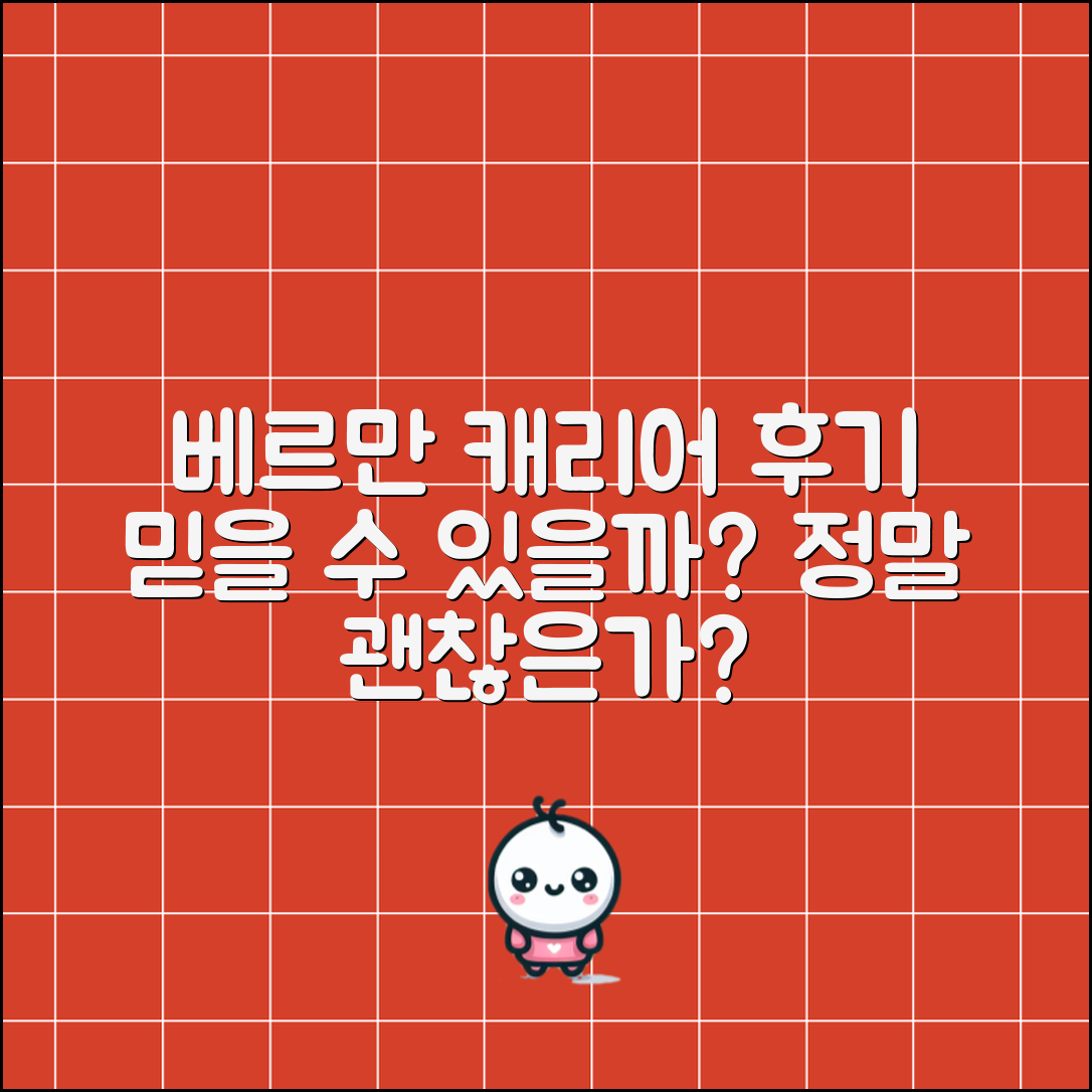 베르만 캐리어 후기, 정말 믿을만할까요?