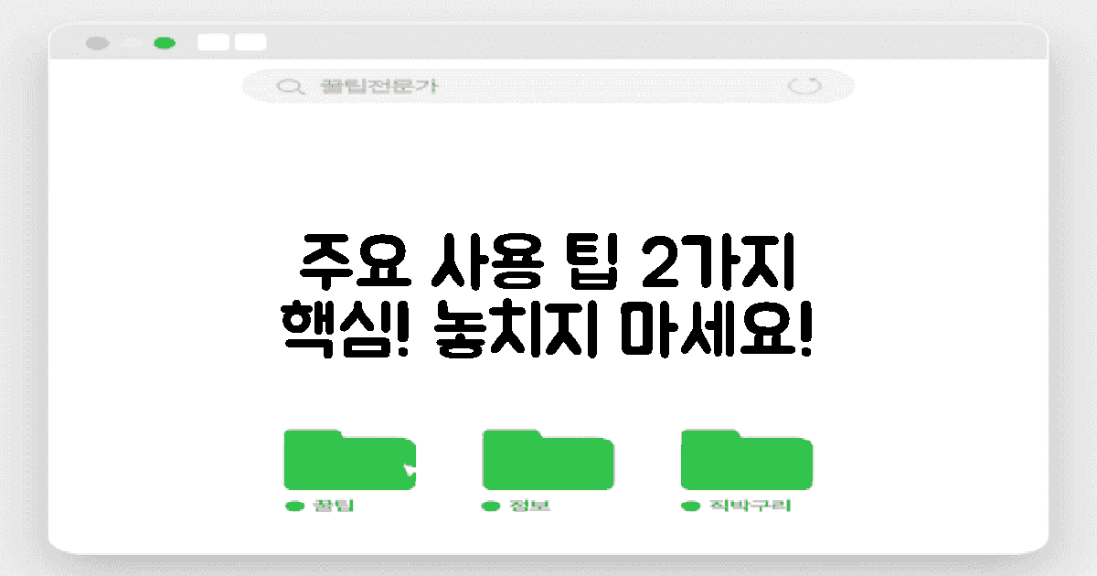 2가지 주요 사용 팁