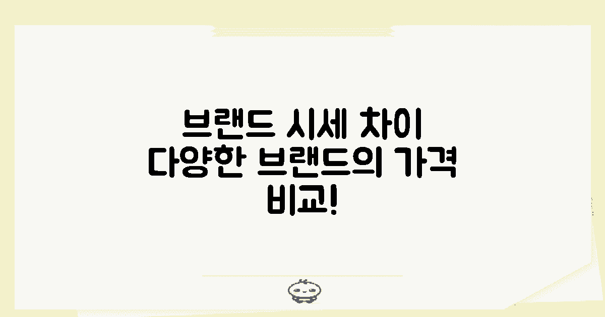 다양한 브랜드 시세 차이