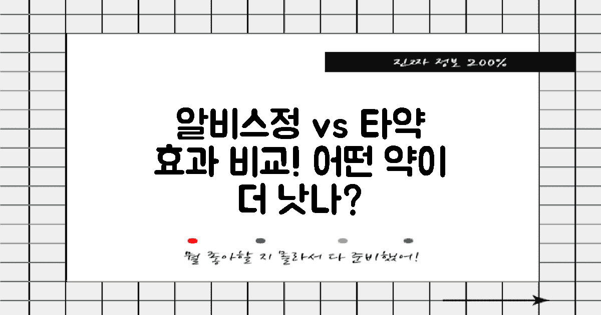 효과 비교: 알비스정 vs 타약