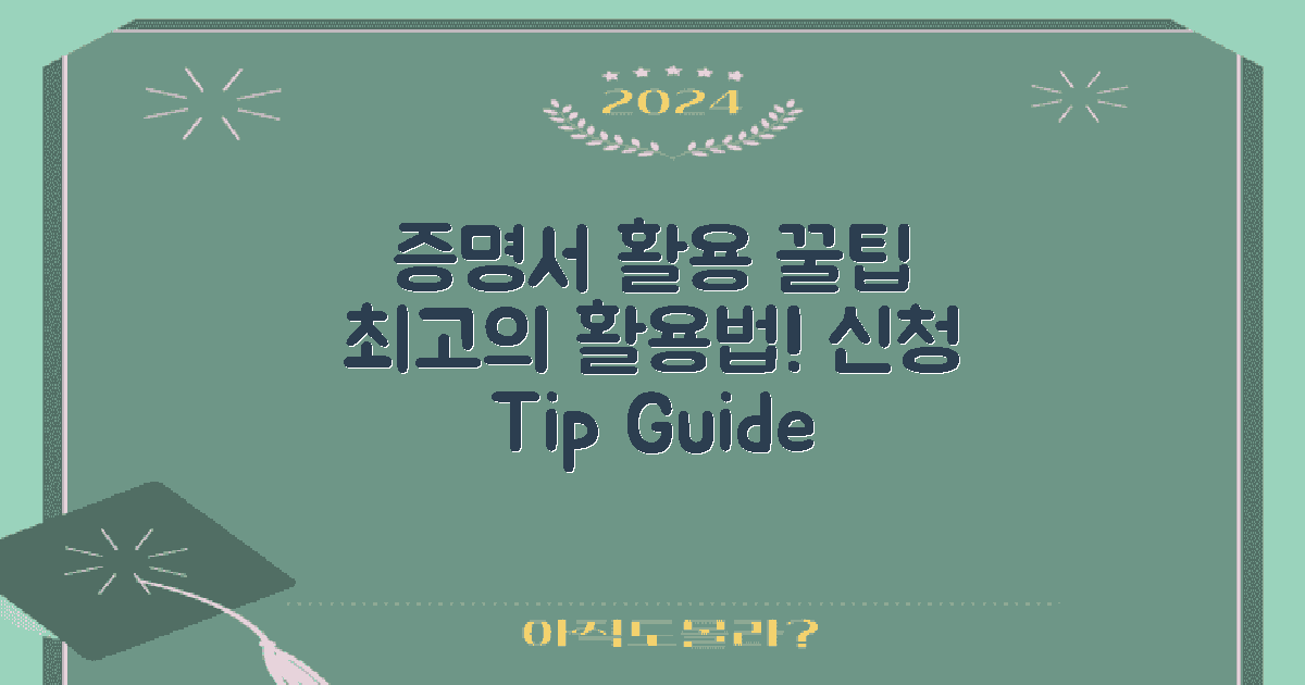 증명서 활용 팁