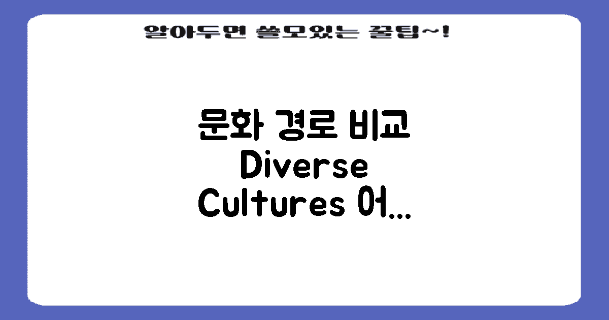 다양한 문화 경로 비교