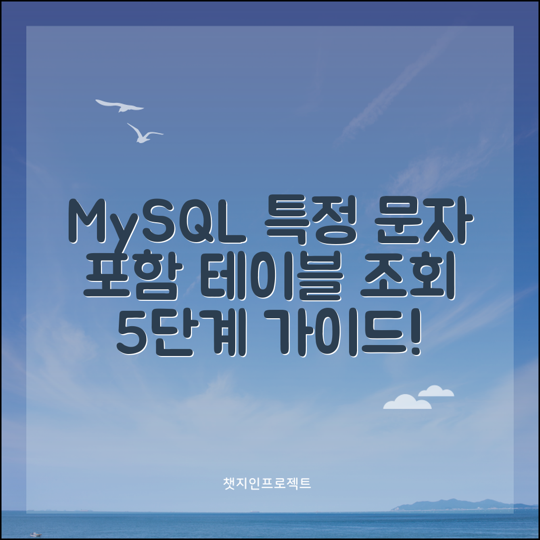 MySQL에서 특정 문자 포함 테이블 조회하는 방법 5단계 가이드