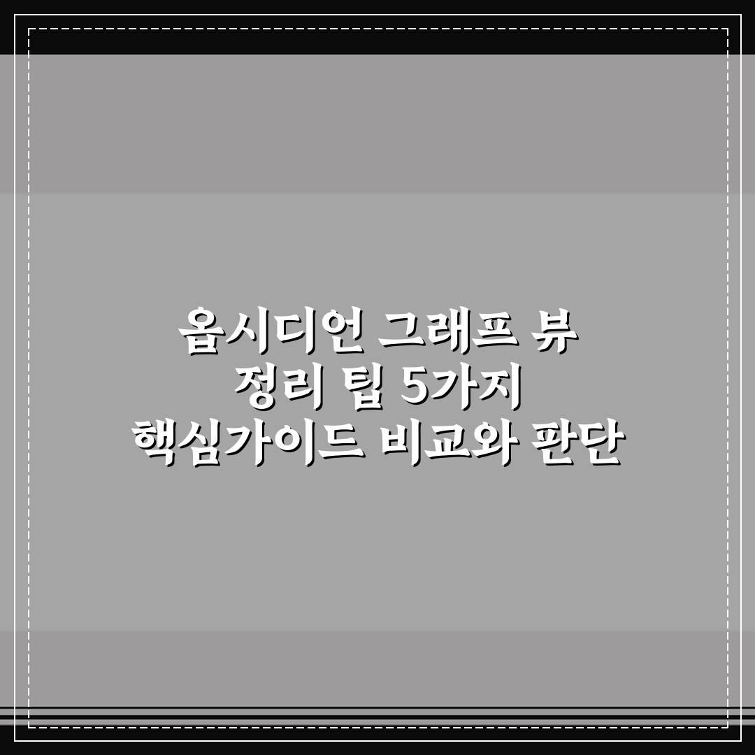 옵시디언 그래프 뷰 정리 팁 5가지 핵심가이드 비교와 판단 기준