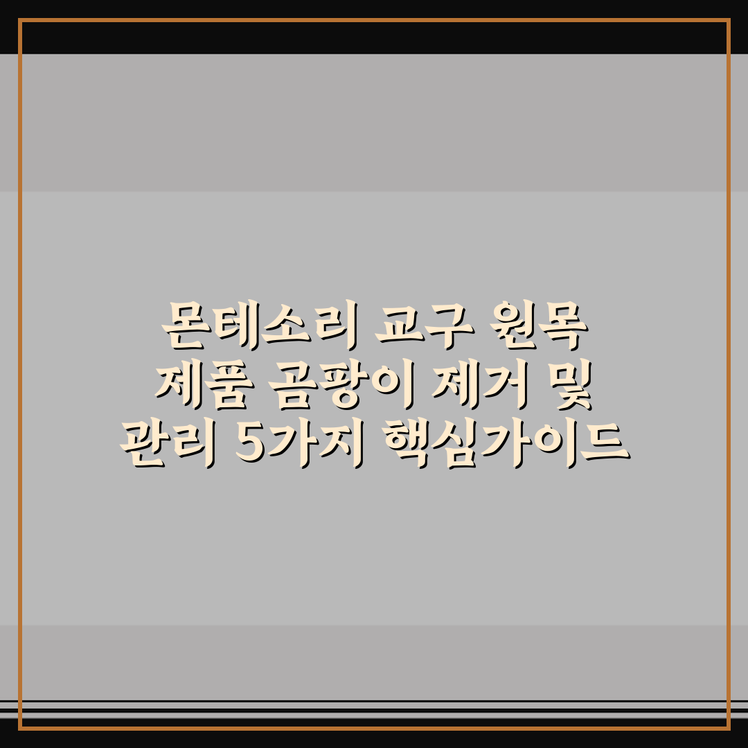 몬테소리 교구 원목 제품 곰팡이 제거 및 관리 5가지 핵심가이드