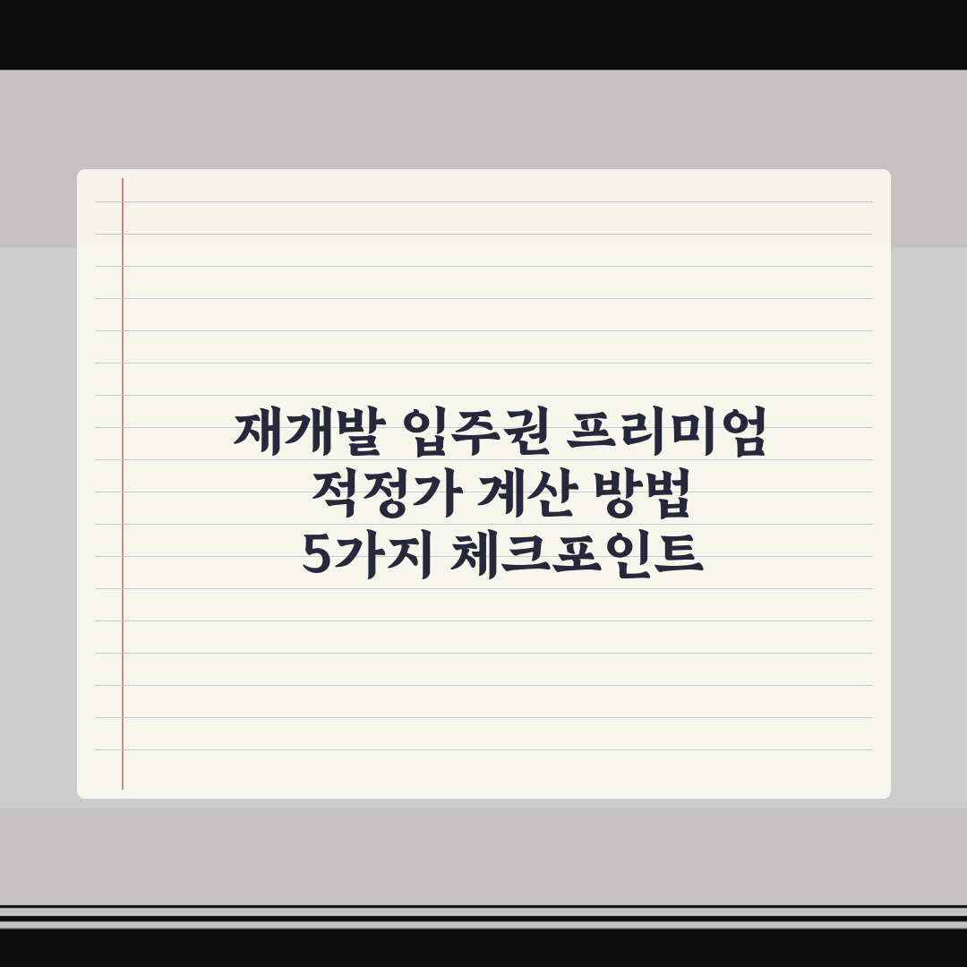 재개발 입주권 프리미엄 적정가 계산 방법 5가지 체크포인트 총정리