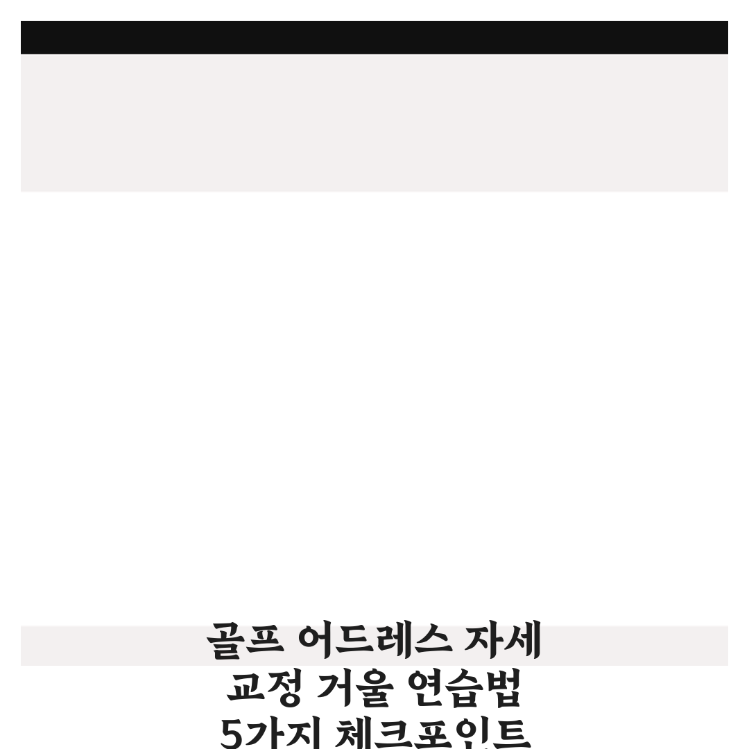골프 어드레스 자세 교정 거울 연습법 5가지 체크포인트 총정리