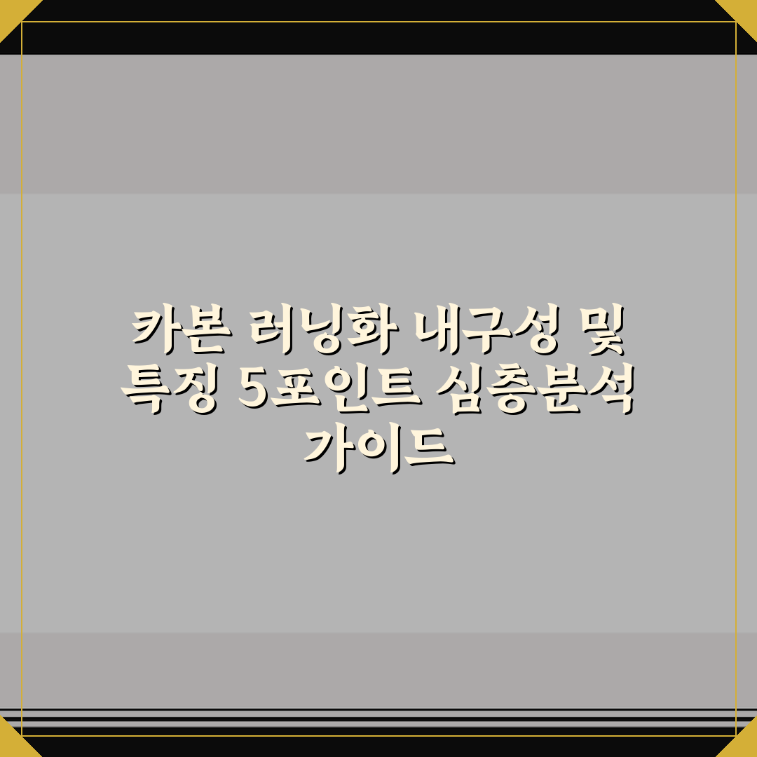 카본 러닝화 내구성 및 특징 5포인트 심층분석 가이드