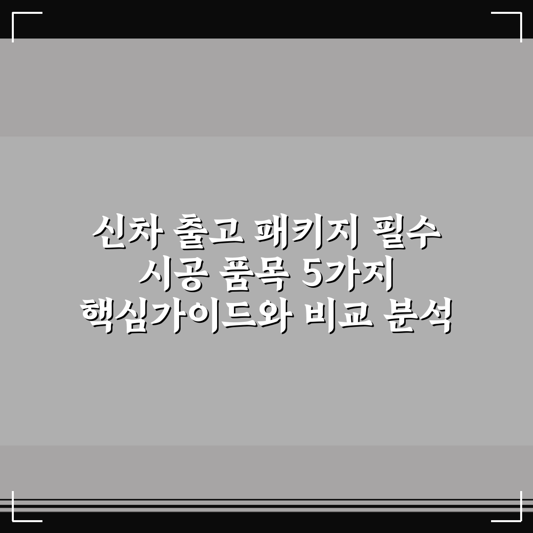 신차 출고 패키지 필수 시공 품목 5가지 핵심가이드와 비교 분석