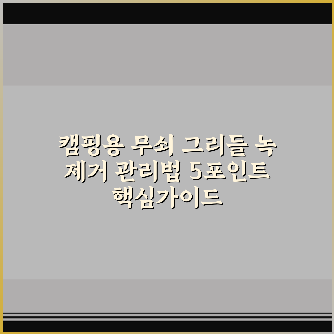 캠핑용 무쇠 그리들 녹 제거 관리법 5포인트 핵심가이드