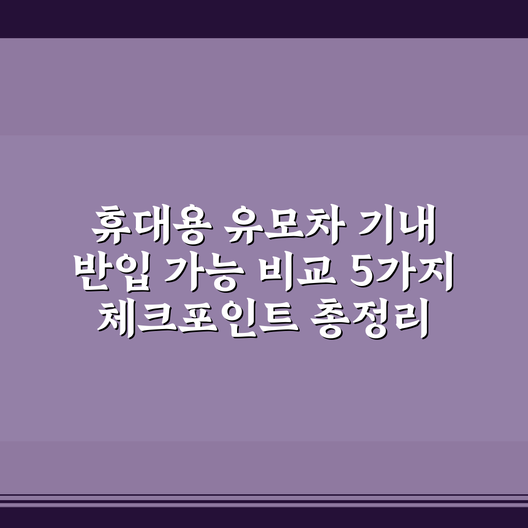휴대용 유모차 기내 반입 가능 비교 5가지 체크포인트 총정리